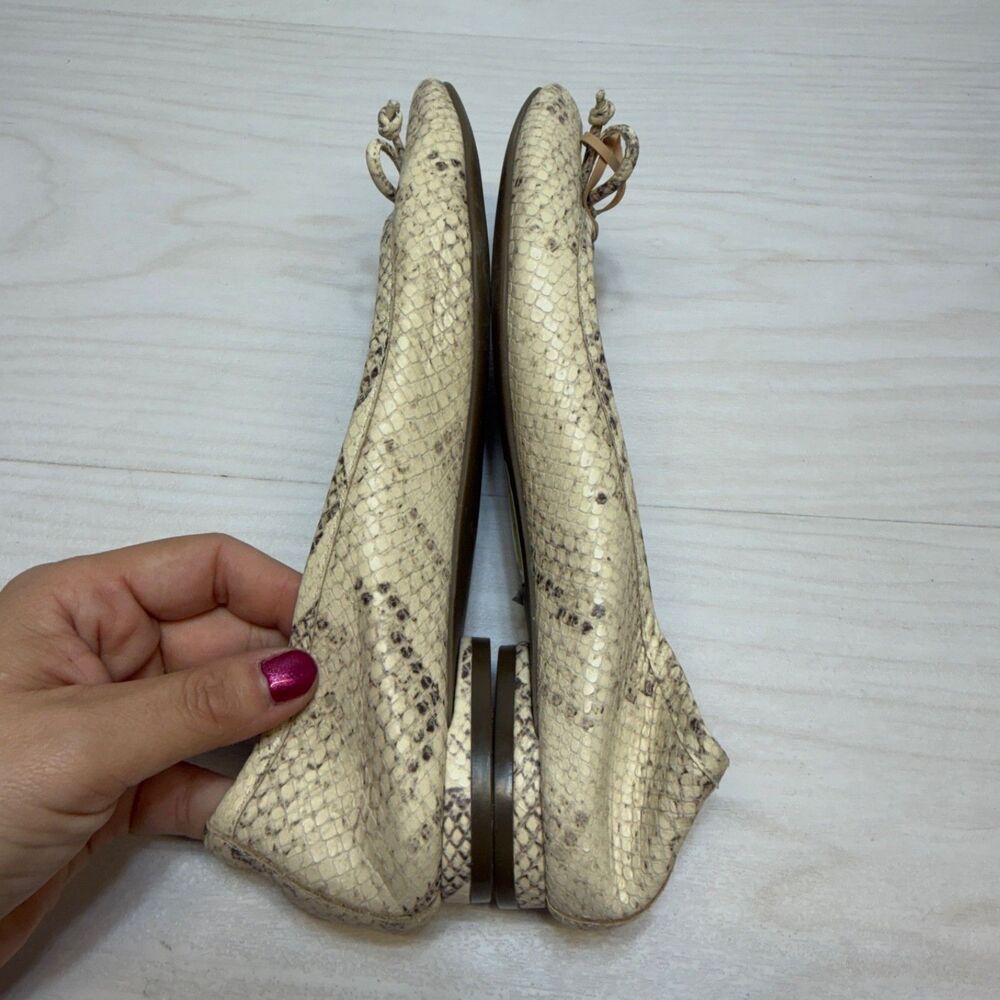 Vionic Callisto Snake Print Ballet Shoes Neutral Cream/Tan Women's 6M - Picture 3 of 8